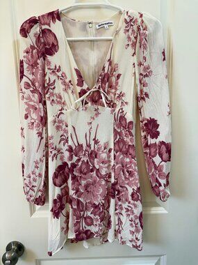 Reformation Ferris Dress Crista White Red Floral Size 4